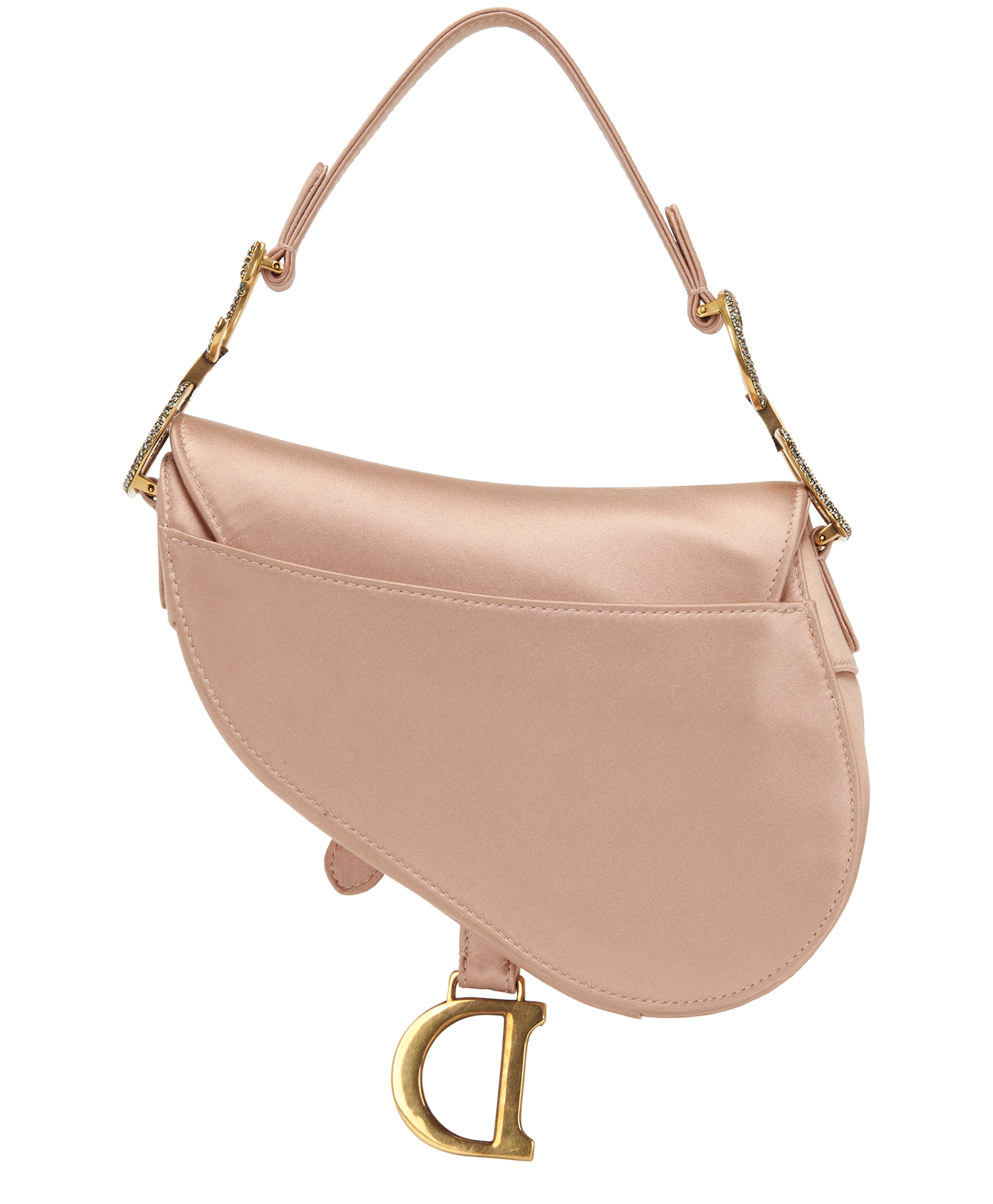 Mini Saddle Crystals, &pound;1,800, Handbags, Pink, Crystal/Satin, Back view